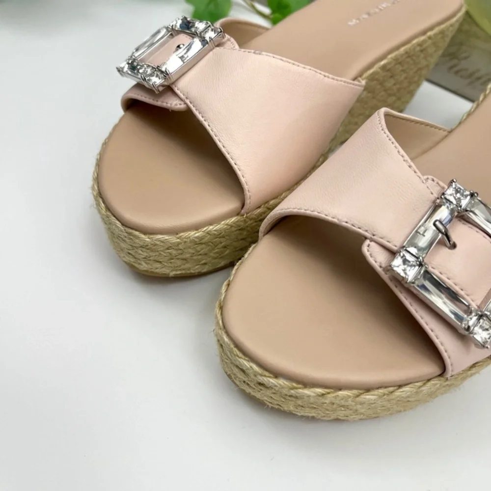 New Stuart Weitzman June 75 Wedge Slide Sandal in Pink Size 8 - Picture 7 of 12